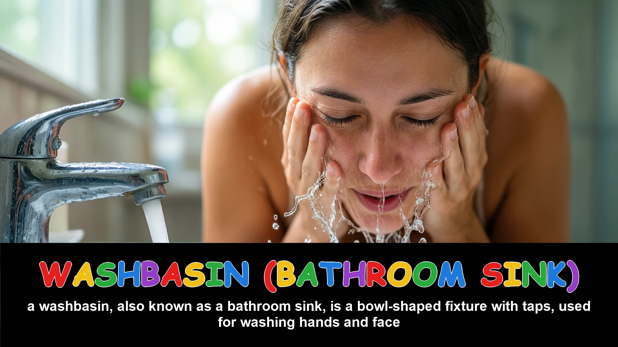 English Illustration for washbasin (bathroom sink)